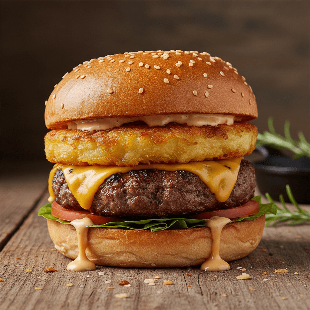 Mix veggies cheese burger with loaded mixed vegetable patty and melted cheese